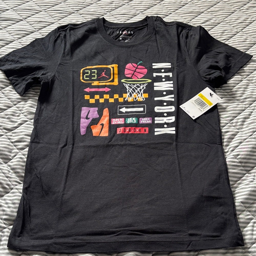 Jordan Black Graphic T-Shirt with New York Design